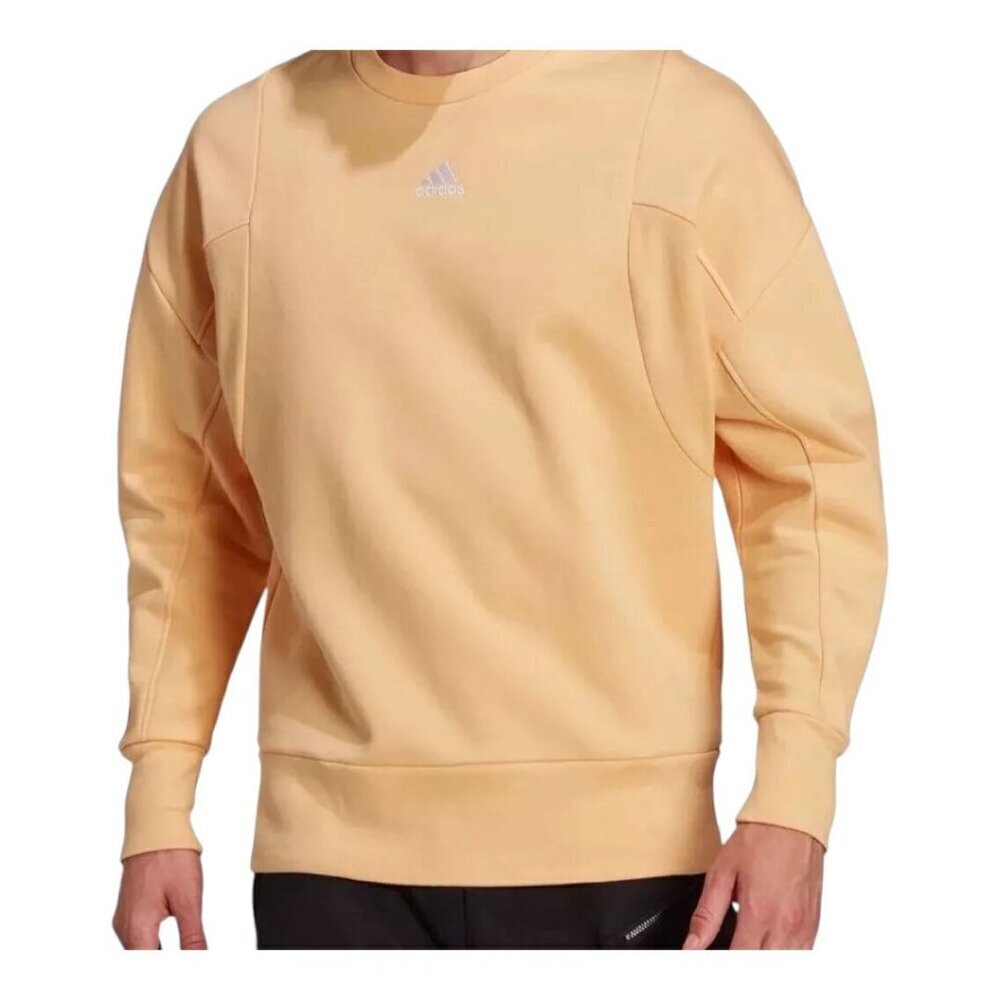 NWT Mens Adidas Internal Crew Pullover Sweatshirt SZ L Pulse Amber